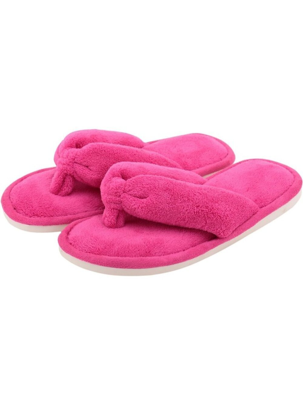 Women's Fushcia Indoor Memory Foam Soft Faux Fur Nonslip Open Toe Slipper Shoes